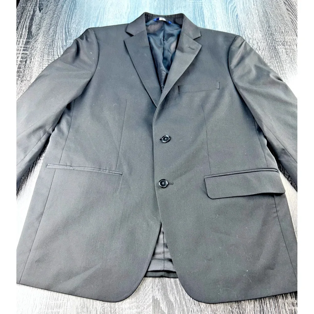 Apt. 9 Premier Flex Black Slim Fit Two Button Blazer Jacket‎ Men's 40S Stretch